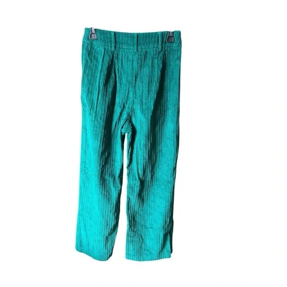 Like New Farm Rio Emerald Corduroy Pants Trousers Ribbed Oversized Wide Leg XS - Picture 4 of 7